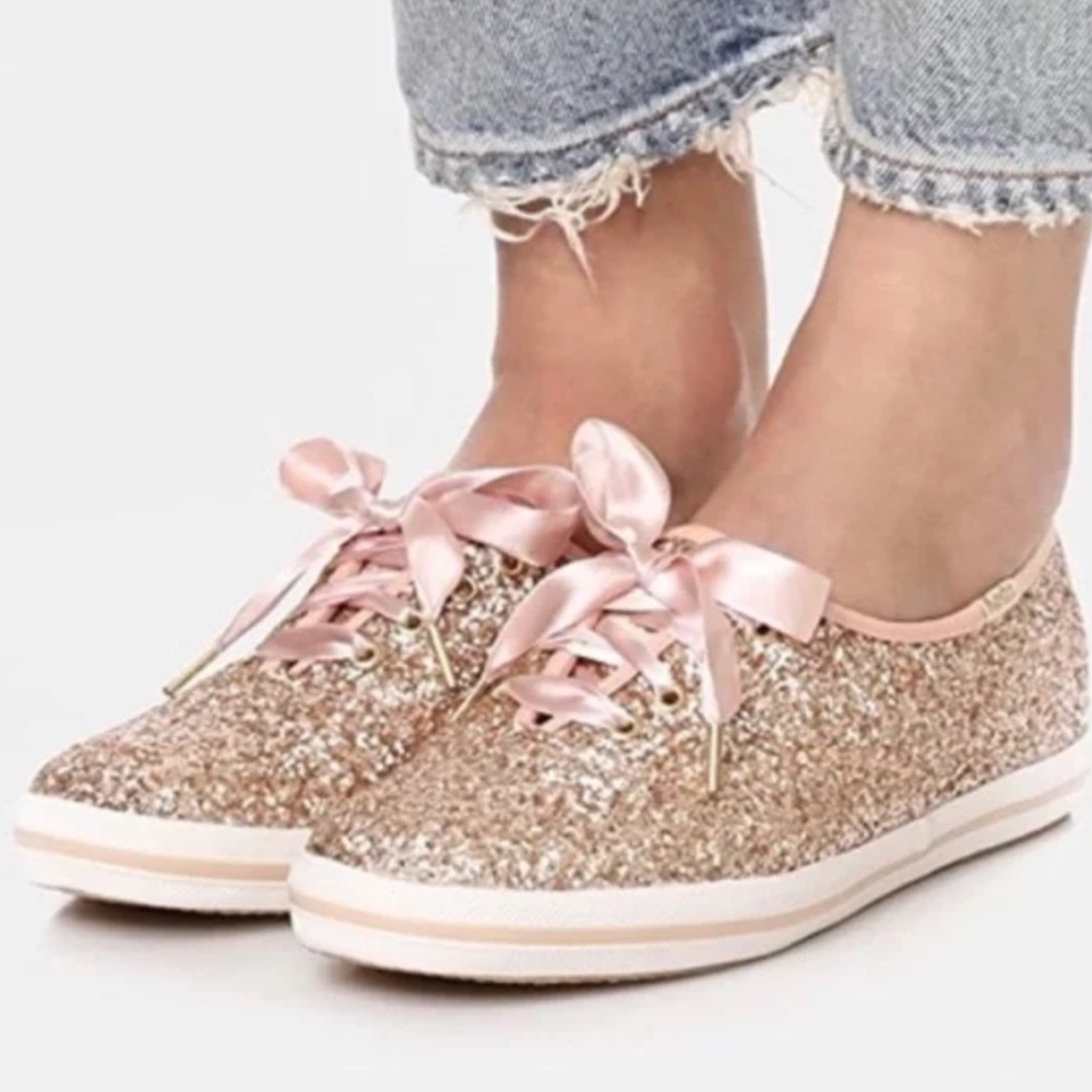 Like-New Kate Spade x Keds Pink Glitter Shoes